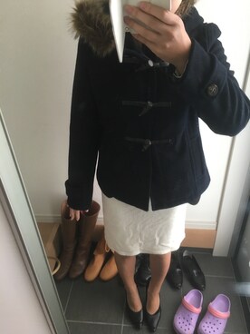「仕事着」｜「アイテム（ダッフルコート）」を使った、ゆんさん（レディース・151cm）の秋コーディネート