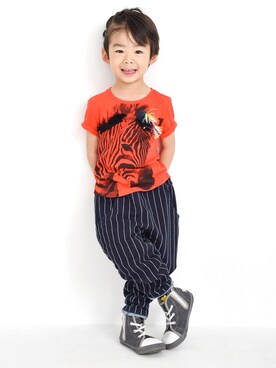 「GAP（ギャップ）のアイテム（Tシャツ/カットソー、オレンジ系）」を使った、Yuka さん（レディース）の夏コーディネート