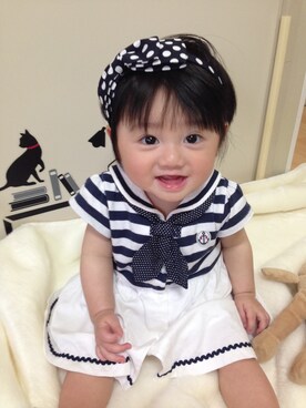 「BeBe（ベベ）のアイテム（ワンピース、ホワイト系）」を使った、Yuka さん（レディース）の夏コーディネート