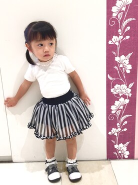 「PETIT BATEAU（プチバトー）のアイテム（Tシャツ/カットソー、ホワイト系）」を使った、Yuka さん（レディース）の夏コーディネート