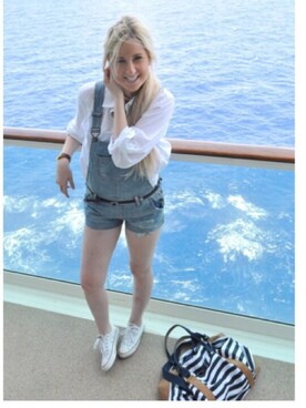 「travel」｜「アイテム（オールインワン・サロペット）」を使った、ErinNicole さん（レディース・165cm）の夏コーディネート