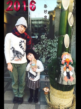 「フェリシモキッズ（フェリシモキッズ）のアイテム（パンツ）」を使った、yucchanさん（キッズ・90cm）の冬コーディネート