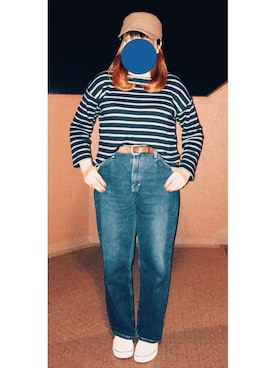 「KBF BOX（ケービーエフ ボックス）のアイテム（帽子）」を使った、みいさん（レディース・153cm）の秋コーディネート