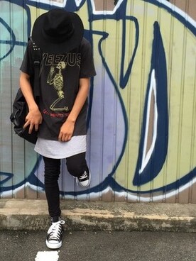 「PARADOX（パラドックス）のアイテム（ハット）」を使った、chiakiさん（メンズ・165cm）の夏コーディネート