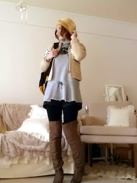「Banner Barrett（バナーバレット）のアイテム（その他アウター）」を使った、ももむうさん（レディース・168cm）の秋コーディネート