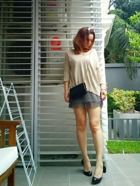 「NSF（エヌエスエフ）のアイテム」を使った、ももむうさん（レディース・169cm）の夏コーディネート