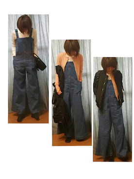 「THE SHINZONE（ザ　シンゾーン）のアイテム（オールインワン・サロペット）」を使った、hitoさん（レディース・160cm）の冬コーディネート