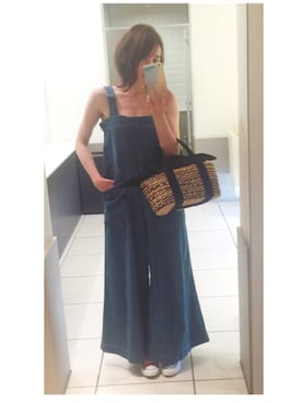 「THE SHINZONE（ザ　シンゾーン）のアイテム（オールインワン・サロペット）」を使った、hitoさん（レディース・160cm）の夏コーディネート