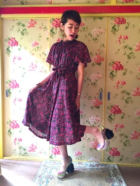 「アイテム（アクセサリー、グリーン系）」を使った、代官山セレクトショップWild Lilyさん（レディース・162cm）の夏コーディネート