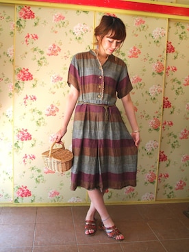 「アイテム（アクセサリー、パープル系）」を使った、代官山セレクトショップWild Lilyさん（レディース・162cm）の夏コーディネート