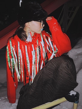 「CHICAGOのアイテム（帽子、ブラック系）」を使った、AOI YAMADA@aorizumuさん（レディース・158cm）の冬コーディネート