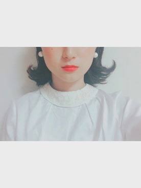 「chambre de charme（シャンブルドゥシャーム）のアイテム（シャツ/ブラウス、ホワイト系）」を使った、もさん（レディース・160cm）の秋コーディネート