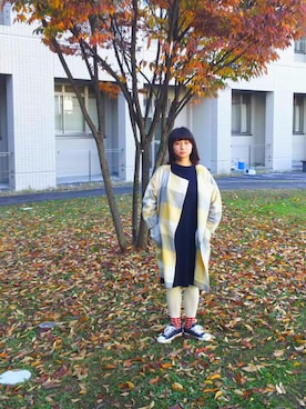 「chambre de charme（シャンブルドゥシャーム）のアイテム（ノーカラージャケット）」を使った、もさん（レディース・160cm）の秋コーディネート