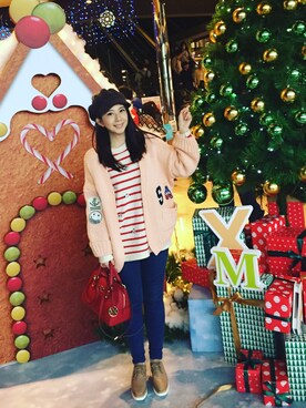 「アイテム（ピーコート、ピンク系）」を使った、fair Chiangさん（レディース・156cm）の冬コーディネート