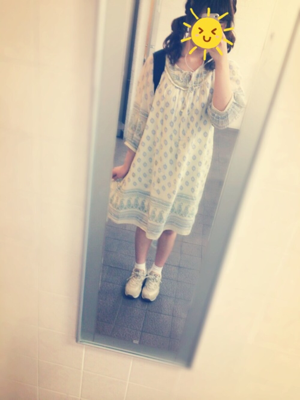 「w closetのアイテム（ワンピース、ホワイト系）」を使った、よんなさん（レディース・160cm）の夏コーディネートの1枚目の写真