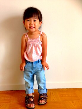 「ドラフトGAP」｜「アイテム（ワンピース/ドレス）」を使った、Rian❥さん（キッズ・80cm）の夏コーディネート