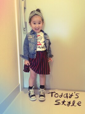 「ROSE BUD MINI（ローズ バッド ミニ）のアイテム」を使った、hinatさん（キッズ・90cm）の冬コーディネート