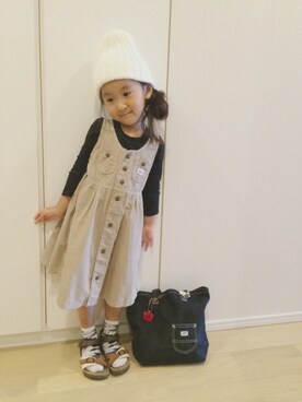 「MAISON DE REEFUR（メゾンドリーファー）のアイテム（ソックス/靴下）」を使った、hinatさん（キッズ・100cm）の秋コーディネート