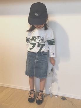 「アイテム（パンプス）」を使った、hinatさん（キッズ・100cm）の春コーディネート