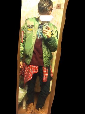 「Alpha Industries（アルファインダストリーズ）のアイテム（その他アウター）」を使った、みたさん（メンズ・175cm）の冬コーディネート