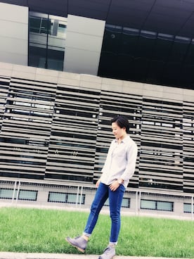 「cache cache（カシュ カシュ）のアイテム（デニムパンツ）」を使った、美聪美聪さん（レディース・162cm）の秋コーディネート