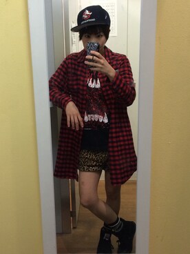 「HELL CAT PUNKS（ヘルキャットパンクス）のアイテム（トップス）」を使った、黒苺あゆさん（レディース・154cm）の秋コーディネート