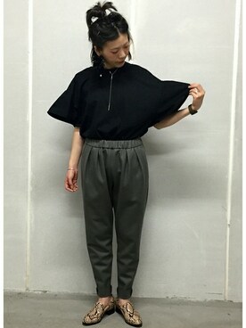 「08sircus（ゼロエイトサーカス）のアイテム」を使った、JOURNAL STANDARD Lady's 心斎橋店スタッフCさん（レディース・158cm）の夏コーディネート