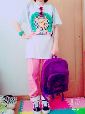 「VANS（バンズ）のアイテム（スニーカー、ピンク系）」を使った、*さあや*さん（レディース・150cm）の春コーディネート