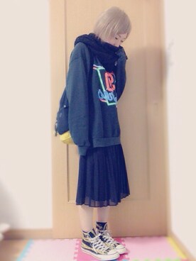 「BEAMS（ビームス）のBEAMS / アラン柄スヌード（マフラー、ブラック系）」を使った、*さあや*さん（レディース・150cm）の秋コーディネート