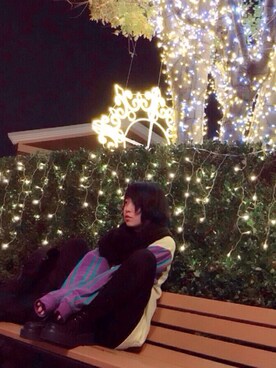 「BEAMS（ビームス）のBEAMS / アラン柄スヌード（マフラー、ブラック系）」を使った、*さあや*さん（レディース・150cm）の秋コーディネート