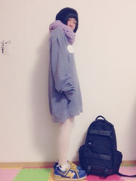 「GAP（ギャップ）のアイテム（スウェット、グレー系）」を使った、*さあや*さん（レディース・150cm）の冬コーディネート