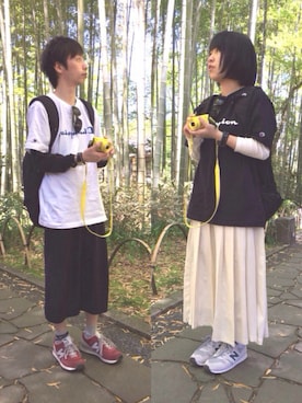 「NEW BALANCE（ニューバランス）のNew Balance ニューバランス ML373GRN 16SS ABC-MART限定 GRAY (GRN)（スニーカー、グレー系）」を使った、*さあや*さん（レディース・150cm）の春コーディネート