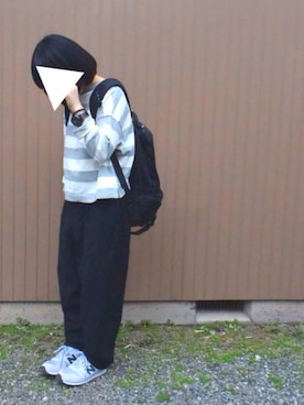 「NEW BALANCE（ニューバランス）のNew Balance ニューバランス ML373GRN 16SS ABC-MART限定 GRAY (GRN)（スニーカー、グレー系）」を使った、*さあや*さん（レディース・150cm）の春コーディネート