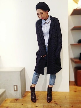 「FREE PEOPLE（フリーピープル）のアイテム（その他アウター）」を使った、hamaさん（レディース・162cm）の秋コーディネート