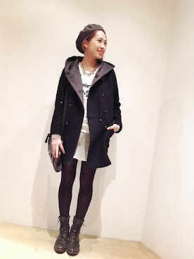 「other.（アザー）のアイテム（その他アウター）」を使った、hamaさん（レディース・162cm）の冬コーディネート