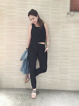 「CANAL JEAN（キャナルジーン）のアイテム（つなぎ/オールインワン）」を使った、hamaさん（レディース・162cm）の夏コーディネート