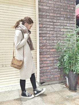 「RED CHOP WORKS（レッドチョップワークス）のアイテム（ワンピース/ドレス）」を使った、hamaさん（レディース・162cm）の冬コーディネート