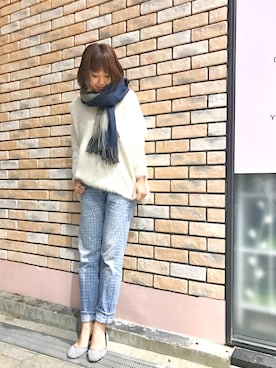 「CANAL JEAN（キャナルジーン）のアイテム（バレエシューズ）」を使った、hamaさん（レディース・163cm）の冬コーディネート
