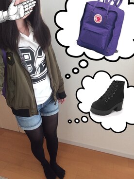 「fennica（フェニカ）のFJALLRABEN / kanken（バックパック/リュック、パープル系）」を使った、mikaさん（レディース・156cm）の冬コーディネート