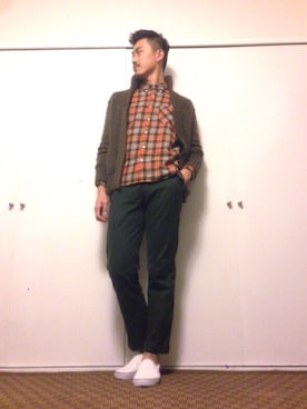 「アイテム（チノパンツ）」を使った、kinkinさん（メンズ・183cm）の冬コーディネート