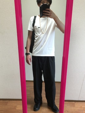 「HVC（エイチブイシー）のアイテム（パンツ）」を使った、YoshiYaさん（メンズ・175cm）の夏コーディネート