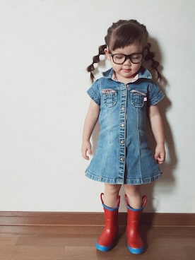 「L.L.Bean（エルエルビーン）のアイテム（レインシューズ）」を使った、COCORO♡◡̈⃝⋆*さん（キッズ・90cm）の秋コーディネート