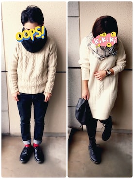 「スヌード」｜「アイテム（ワンピース）」を使った、tommyさん（メンズ・159cm）の秋コーディネート