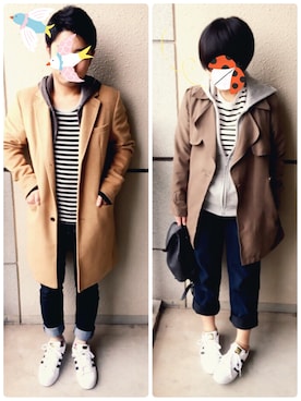 「SPIRALGIRL（スパイラルガール）のアイテム（トレンチコート）」を使った、tommyさん（メンズ・159cm）の春コーディネート