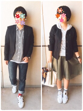「LOWRYS FARM（ローリーズファーム）のアイテム（ブルゾン）」を使った、tommyさん（メンズ・159cm）の春コーディネート