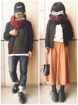 「LOWRYS FARM（ローリーズファーム）のアイテム（ブルゾン）」を使った、tommyさん（メンズ・159cm）の秋コーディネート