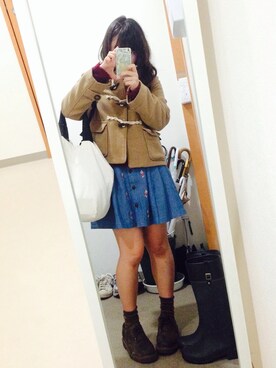 「Crisp（クリスプ）のアイテム（ダッフルコート）」を使った、うたさん。さん（レディース・146cm）の冬コーディネート