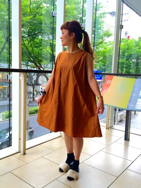 「バンダナ」｜「アイテム（つなぎ/オールインワン）」を使った、Misa Hashimotoさん（レディース・153cm）の夏コーディネート