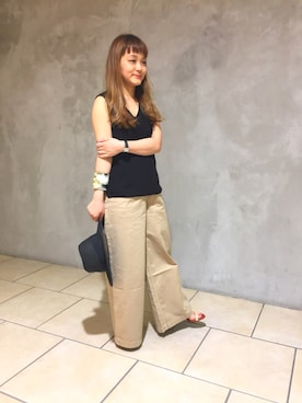 「Acne Studios（アクネストゥディオズ）のアイテム（サンダル）」を使った、Misa Hashimotoさん（レディース・153cm）の夏コーディネート