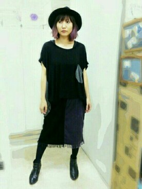 「ハロウィン」｜「アイテム（ブーティ）」を使った、紅い実穂波店 Rccatさん（レディース・158cm）の秋コーディネート